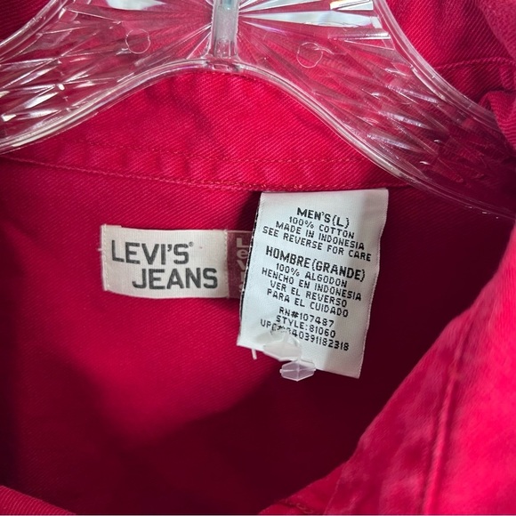 Vintage Levi’s Shirt Men Large Red Tab Button Up Western Cowboy 90s Denim G - Picture 2 of 6